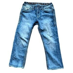 Rock Revival Glade Easy Crop‎ Jeans Sz 27 Bling Rocker